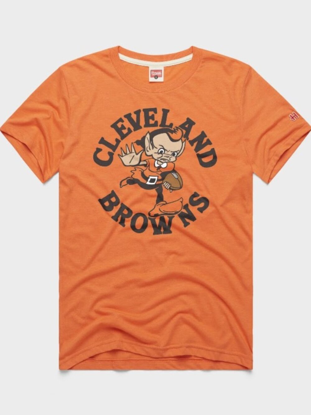 Homage Orange Logo XX-LARGE Cleveland Browns Brownie Stiff Arm Short Sleeve Tee